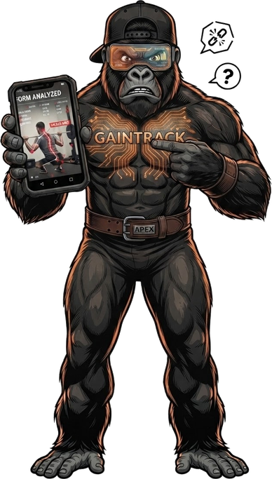 Feature Apex — the GainTrack cybernetic ape mascot